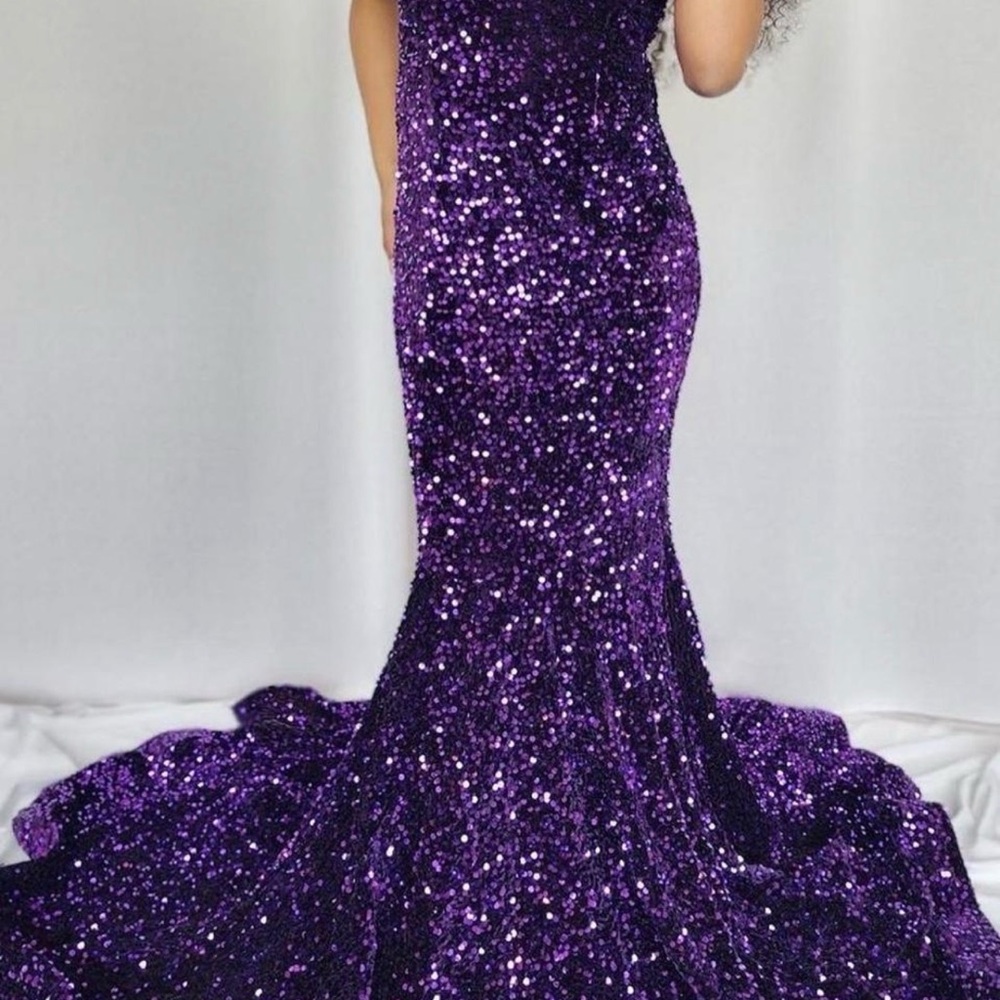 Stunning Purple Sequin Gown